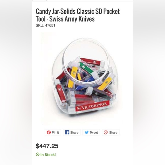 Victorinox candy jar of classic Swiss Army Knives. - Picture 2 of 4